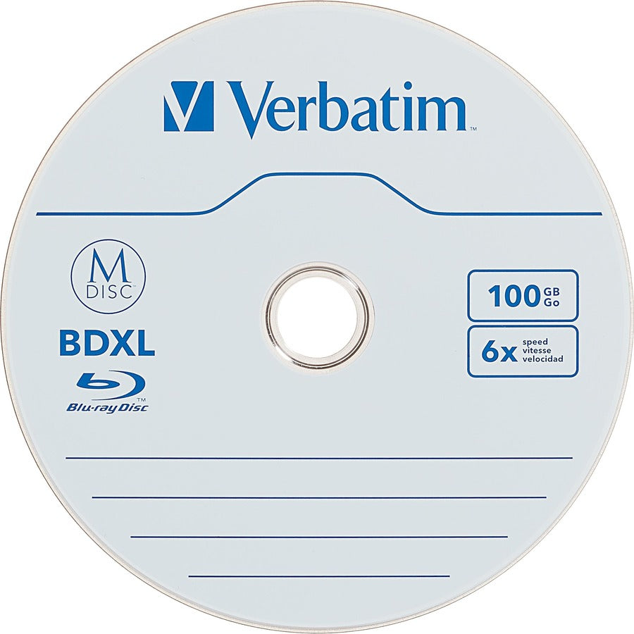 Support enregistrable Blu-ray Verbatim - BDXL - 6x - 100 Go - Paquet de 5 coffrets bijoux 98913