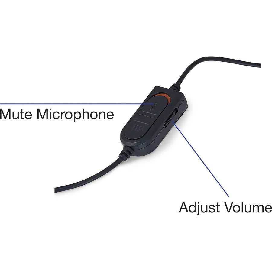 Verbatim Mono Headset with Microphone and In-Line Remote 70722