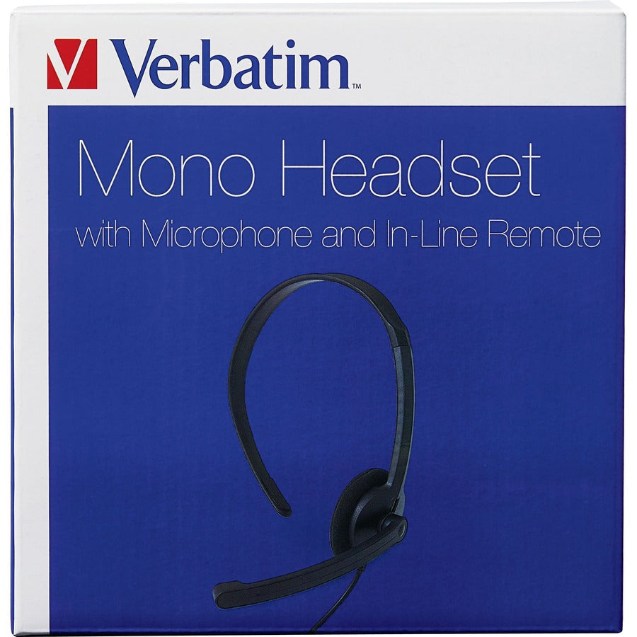 Casque mono Verbatim avec microphone et télécommande en ligne 70722