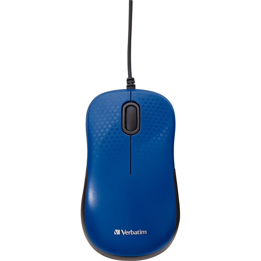 Verbatim Silent Corded Optical Mouse - Blue 70233