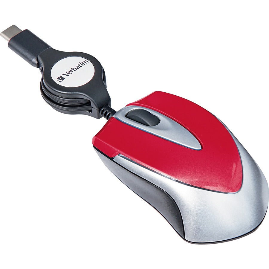 Mini souris optique de voyage USB-C Verbatim - Rouge 70236