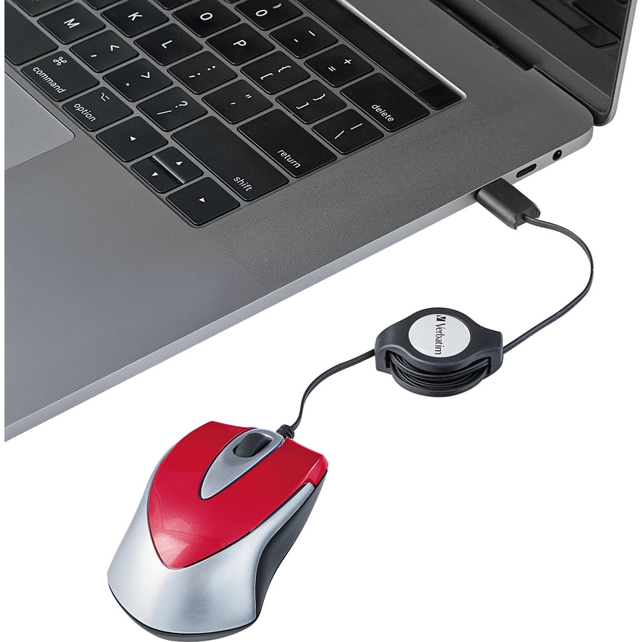 Verbatim USB-C Mini Optical Travel Mouse-Red 70236