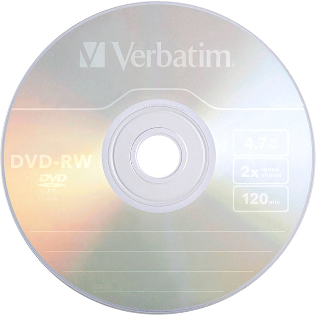 Support DVD réinscriptible Verbatim - DVD-RW - 2x - 4,70 Go - Broche de 180 paquets 95179-6X30PK