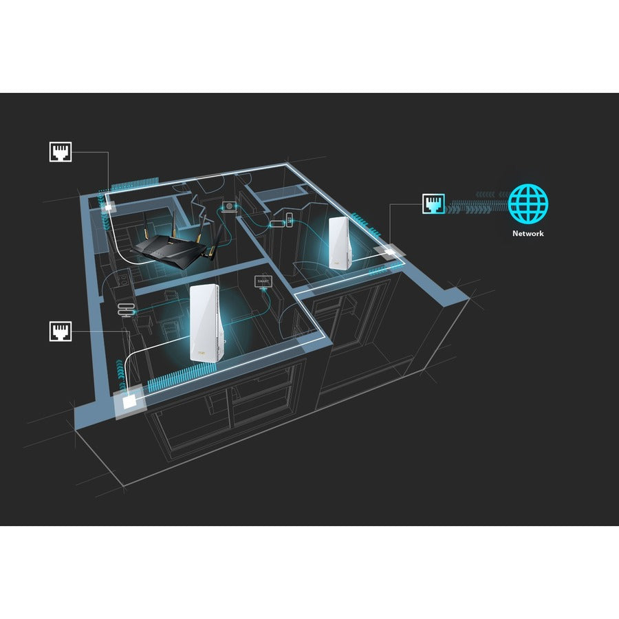Asus RT-AX56U Dual Band 802.11ax 1.76 Gbit/s Wireless Range Extender - Indoor RP-AX56