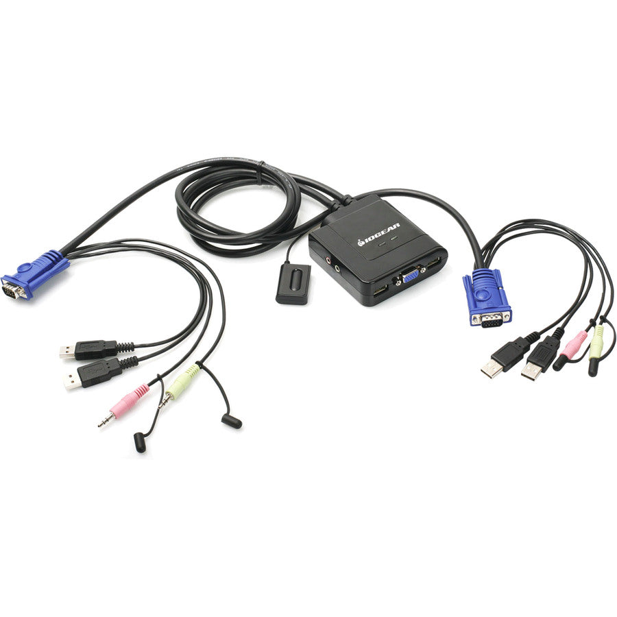 Câble KVM USB VGA 2 ports IOGEAR avec adaptateurs DisplayPort GCS72DPKIT