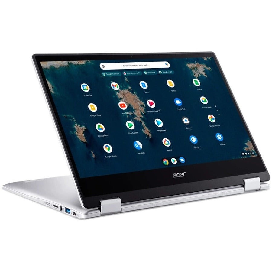 Acer Chromebook Spin 314 CP314-1H CP314-1H-C053 14" Touchscreen Convertible 2 in 1 Chromebook - HD - 1366 x 768 - Intel Celeron N4500 Dual-core (2 Core) 1.10 GHz - 4 GB Total RAM - 64 GB Flash Memory - Pure Silver NX.AY4AA.002