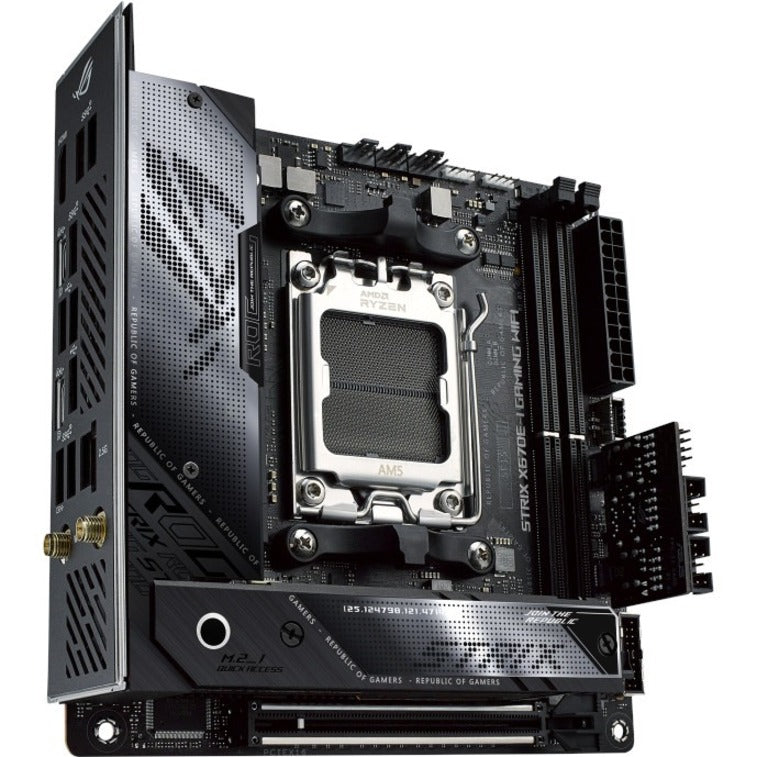 Asus ROG Strix X670E-I GAMING WIFI Gaming Desktop Motherboard - AMD X670 Chipset - Socket AM5 - Mini ITX ROGSTRIXX670E-IGAMINGWIFI