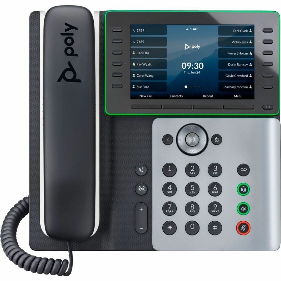 Poly Edge E550 IP Phone - Corded - Corded - NFC, Wi-Fi, Bluetooth - Desktop 89B57AA#ABA