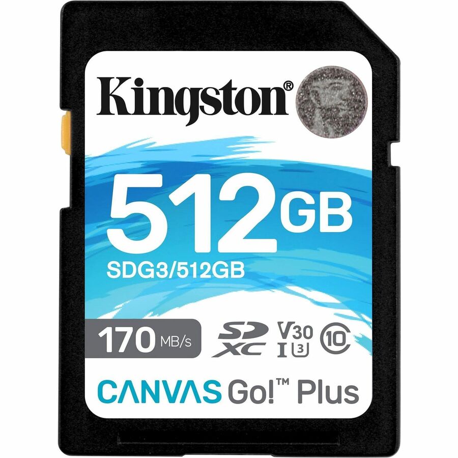 Toile Kingston Go! Plus 512 Go Classe 10/UHS-I (U3) V30 SDXC SDG3/512GBCR