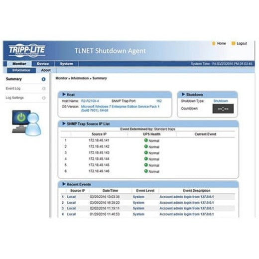 Carte accessoire de gestion Web Tripp Lite pour systèmes UPS SmartPro ou SmartOnline TLNETCARD