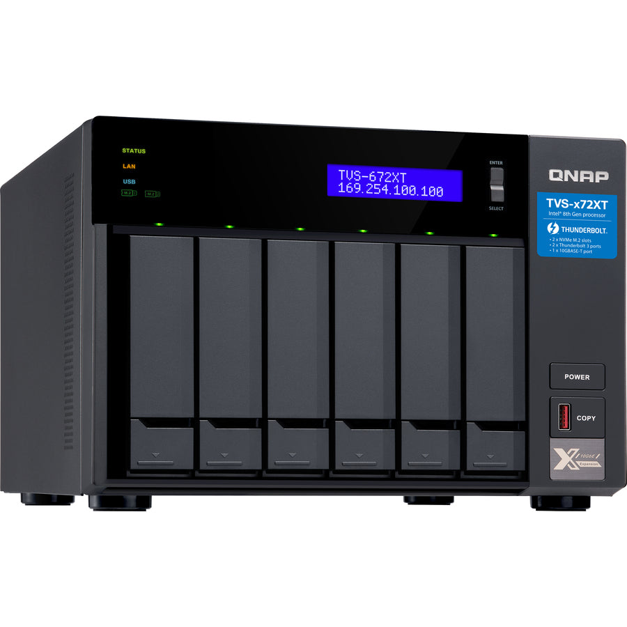 QNAP TVS-672XT-I3-8G Système de stockage SAN/NAS/DAS TVS-672XT-I3-8G-US