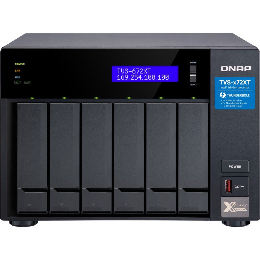 QNAP TVS-672XT-I3-8G SAN/NAS/DAS Storage System TVS-672XT-I3-8G-US