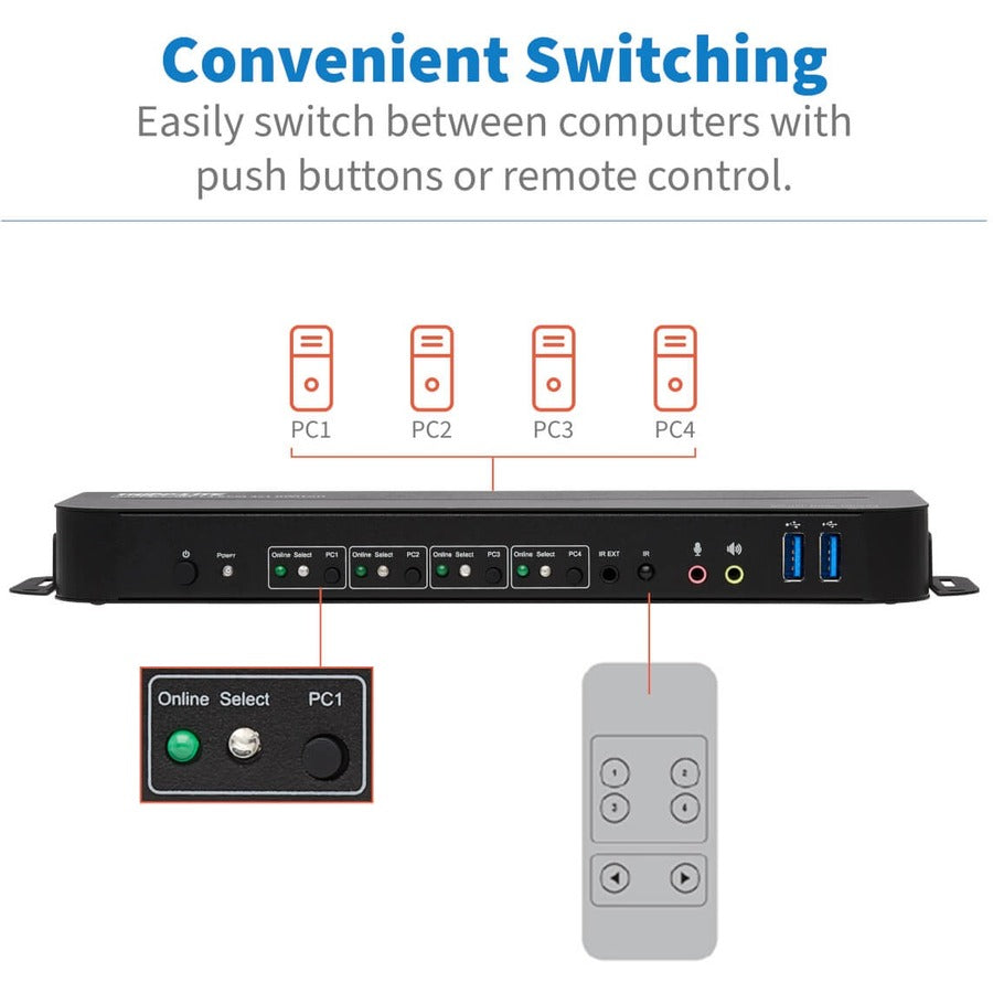 Tripp Lite B005-DPUA4 Commutateur KVM DisplayPort/USB 4 ports B005-DPUA4