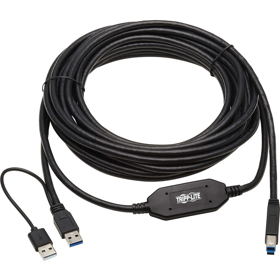 Tripp Lite USB Active Repeater Cable - USB-A to USB-B (M/M), USB 3.2 Gen 1, 25 ft. (7.6 m) U328-025-1