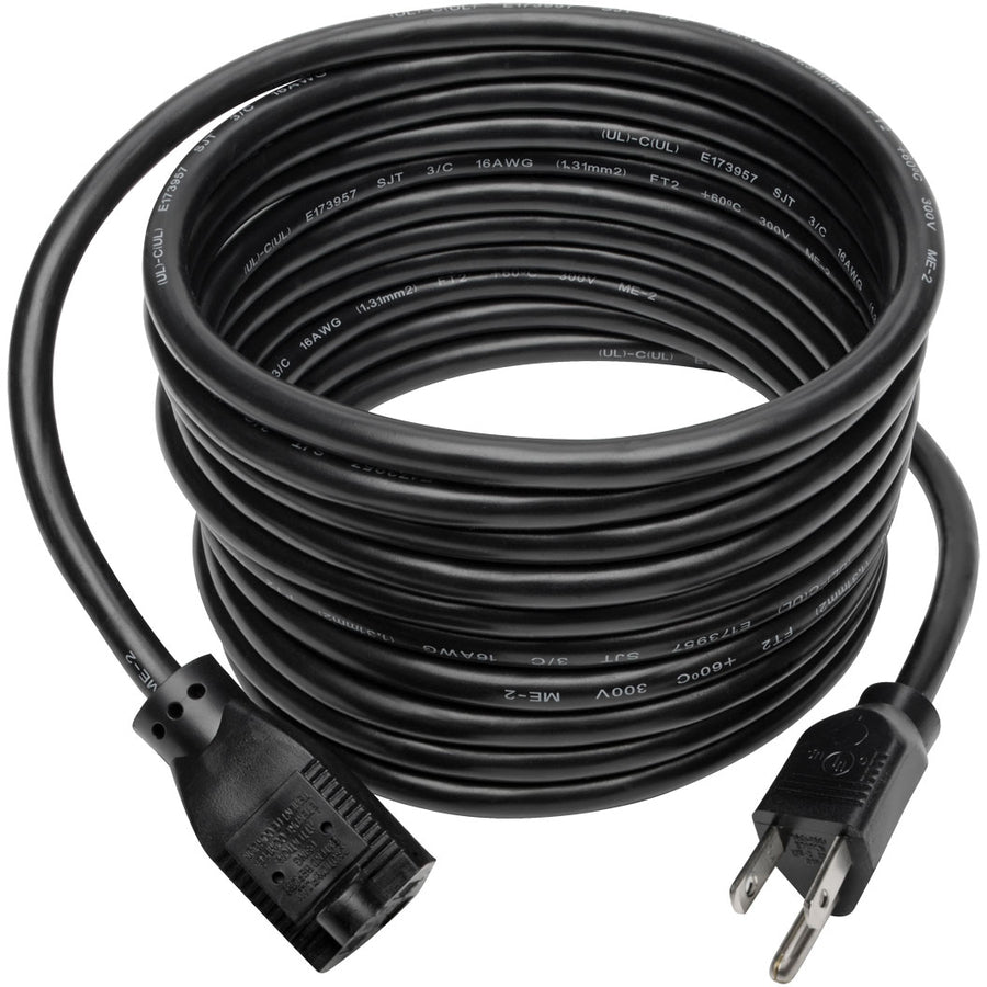 Rallonge d'alimentation standard Tripp Lite, 13 A, 16 AWG (NEMA 5-15P à NEMA 5-15R), 15 pi P024-015-13A