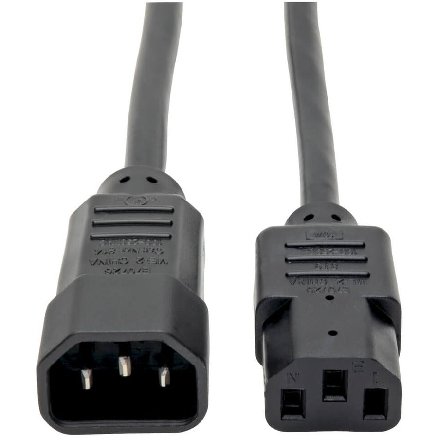 Tripp Lite 1ft Computer Power Cord Extension Cable C14 to C13 10A 18AWG 1' P004-001
