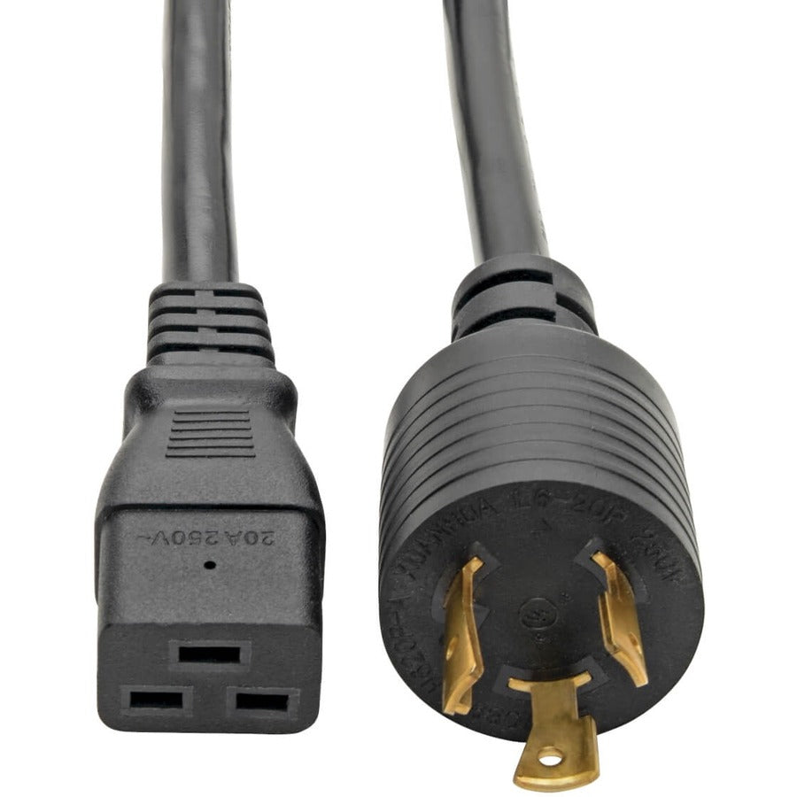 Tripp Lite 10ft Power Cord Extension Cable L6-20P to C19 for PDU/UPS Heavy Duty 20A 12AWG 10' P040-010