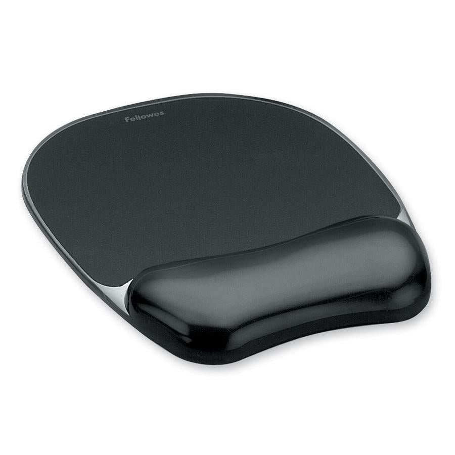 Fellowes Crystals&trade; Gel Mousepad Wrist Support Black 9112101