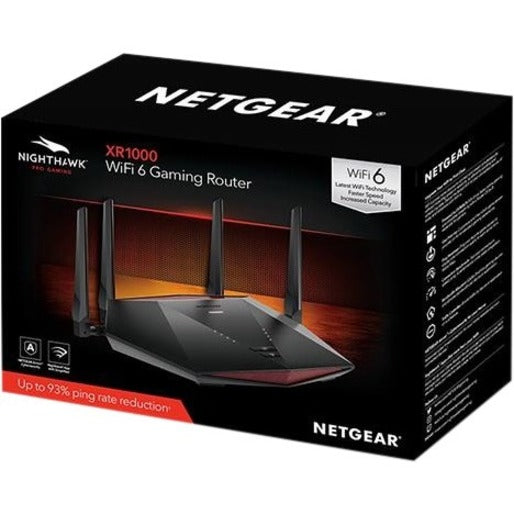 Netgear Nighthawk Pro Gaming XR1000 Wi-Fi 6 IEEE 802.11ax Ethernet Wireless Router XR1000-100CNS