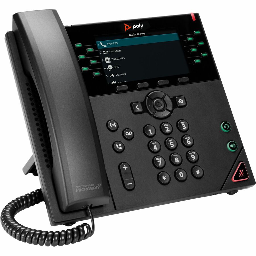 Poly VVX 450 IP Phone - Corded - Corded - Desktop, Wall Mountable - Black 8B1L7AA#AC3