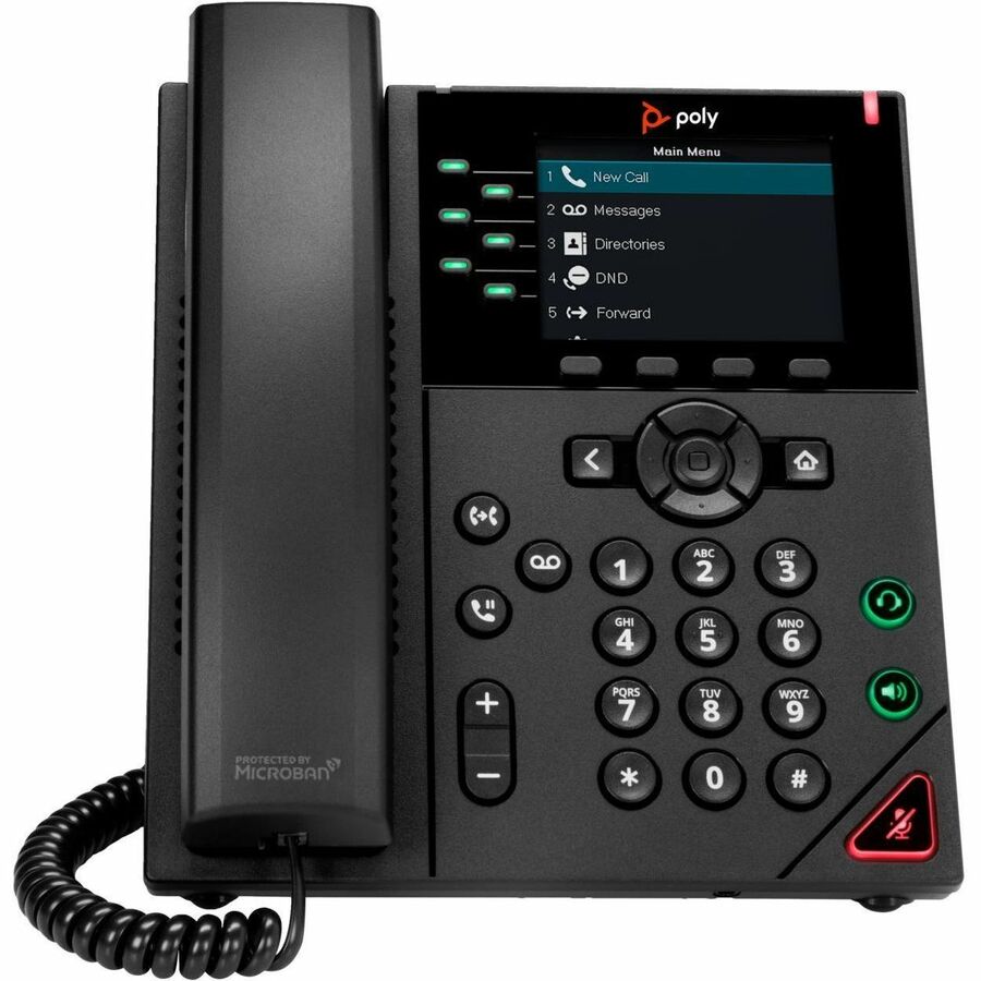 Téléphone IP Poly VVX 350 - Filaire - Filaire - Bureau, Montage mural - Noir 89B69AA#ABA