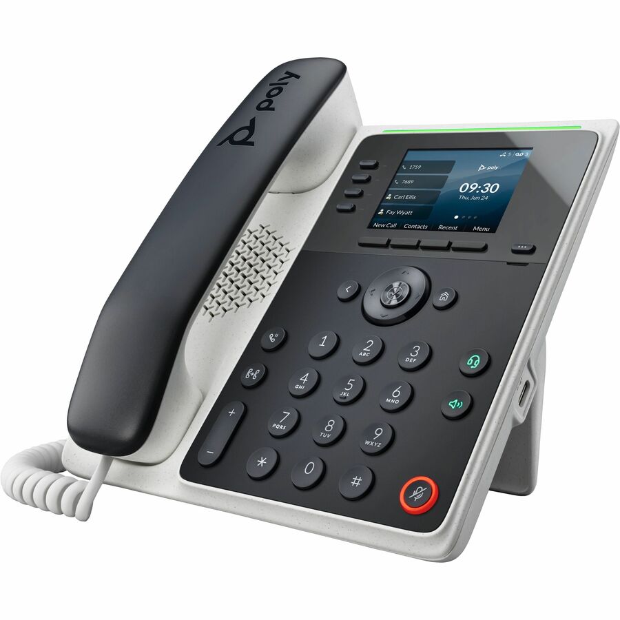 Poly Edge E220 IP Phone - Corded - Corded - Bluetooth - Desktop, Wall Mountable - Black 89B50AA#ABA