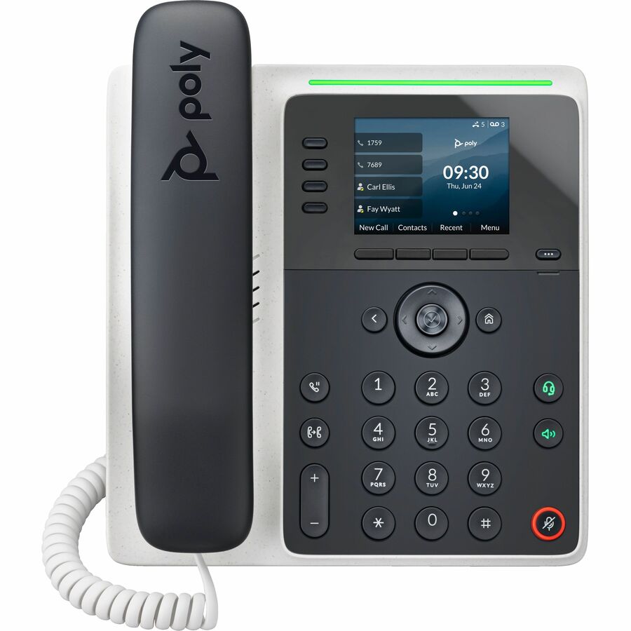 Poly Edge E220 IP Phone - Corded - Corded - Bluetooth - Desktop, Wall Mountable - Black 89B50AA#ABA