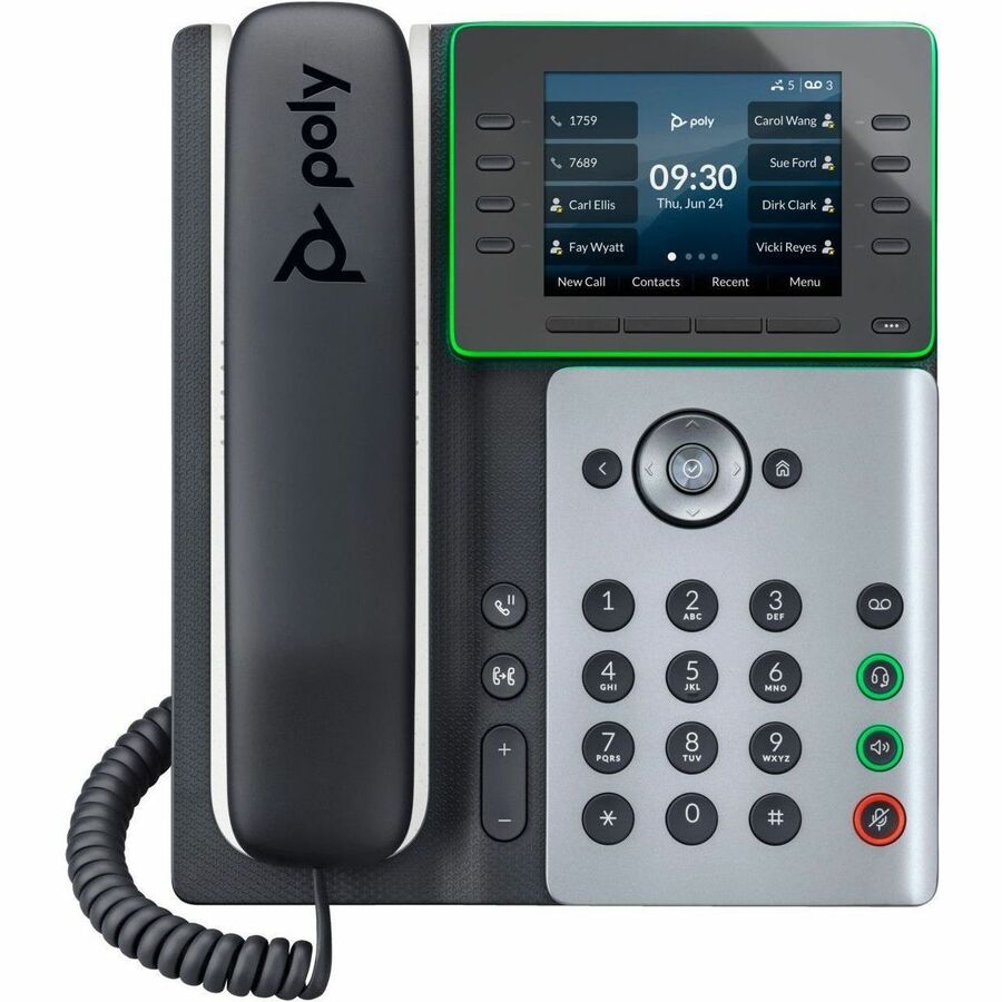 Téléphone IP Poly Edge E300 - Avec fil - Avec fil - Bureau - Noir - Conforme TAA 89B51AA#ABA
