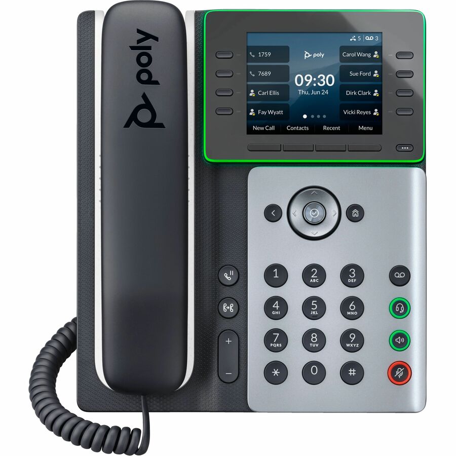 Téléphone IP Poly Edge E320 - Filaire - Filaire - Bluetooth - Bureau, Montage mural - Noir 89B52AA#ABA