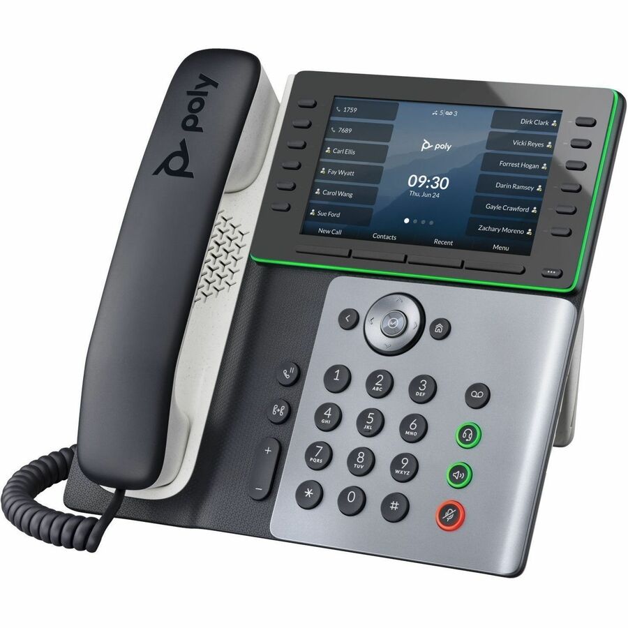 Poly Edge E550 IP Phone - Corded - Corded/Cordless - Bluetooth, Wi-Fi - Desktop, Wall Mountable - Black 82M91AA