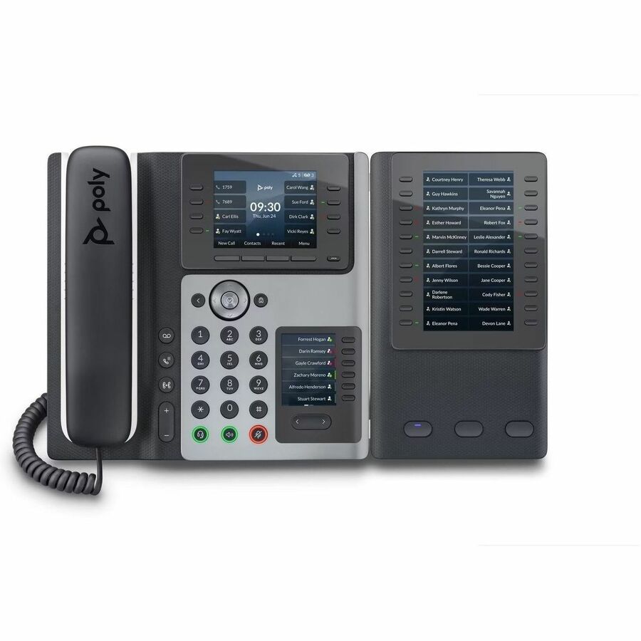 Téléphone IP Poly Edge E450 - Filaire - Avec fil/sans fil - Wi-Fi, Bluetooth - Bureau - Noir 82M90AA