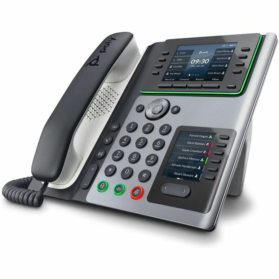 Téléphone IP Poly Edge E450 - Filaire - Avec fil/sans fil - Wi-Fi, Bluetooth - Bureau - Noir 82M90AA