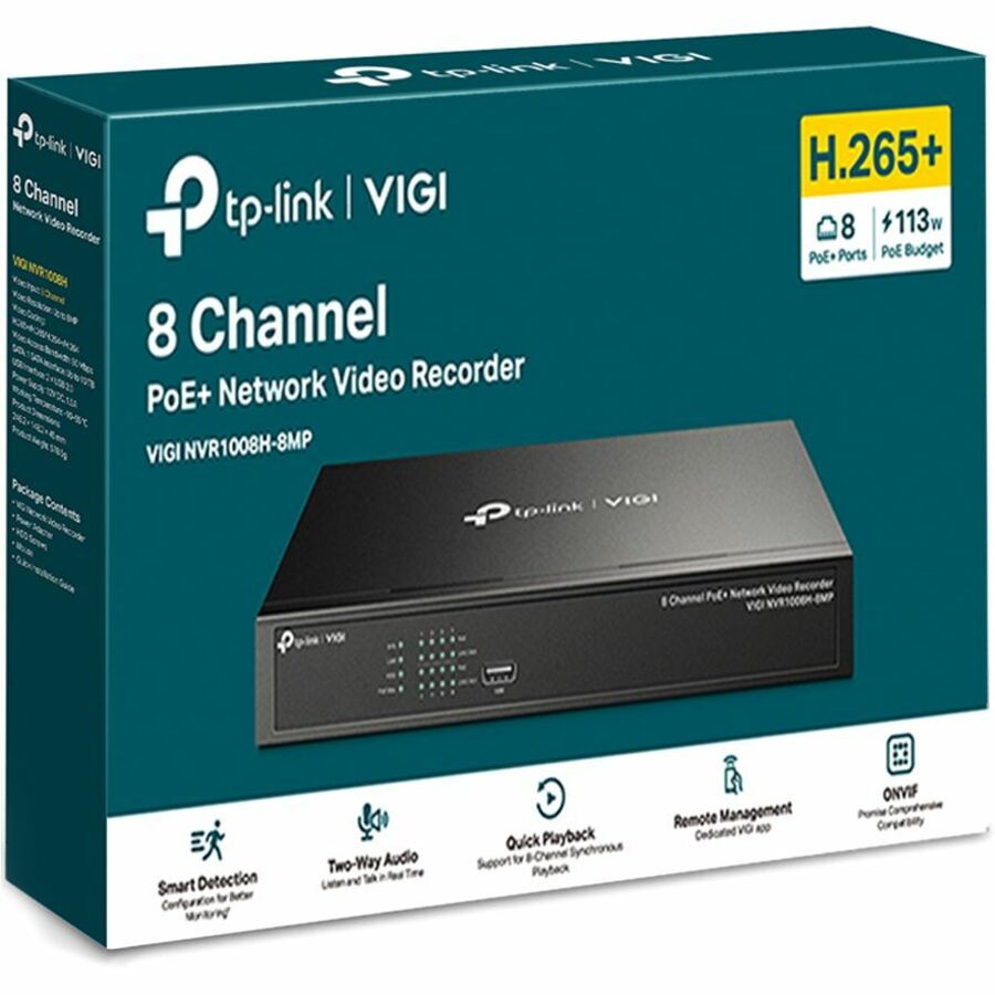 Enregistreur vidéo réseau PoE+ TP-Link VIGI 8 canaux VIGI NVR1008H-8MP