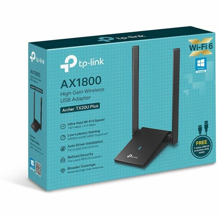 TP-Link Archer TX20U Plus AX1800 IEEE 802.11 a/b/g/n/ac/ax Dual Band Wi-Fi Adapter for Desktop Computer ARCHER TX20U