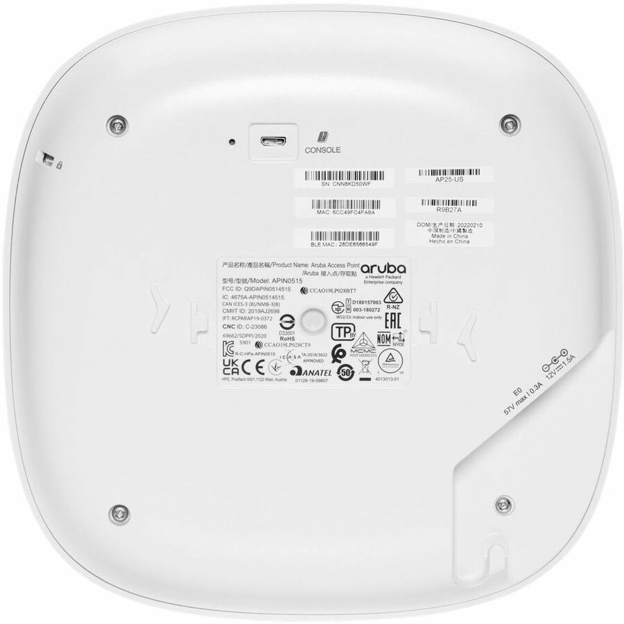 Aruba Instant On AP25 Dual Band 802.11ax 5.30 Gbit/s Wireless Access Point - Indoor R9B34A#ABA