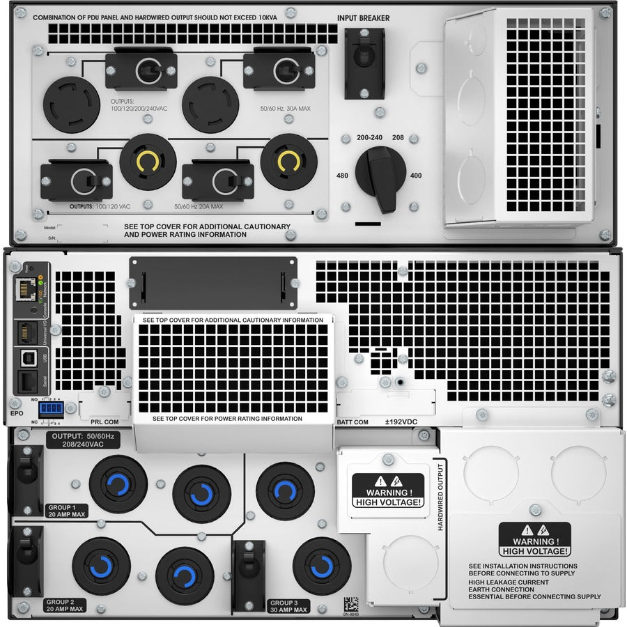 APC by Schneider Electric Smart-UPS SRT 10kVA RM with 208/240V to 120V 10kVA Step-Down Transformer SRT10KRMXLT-10KTF