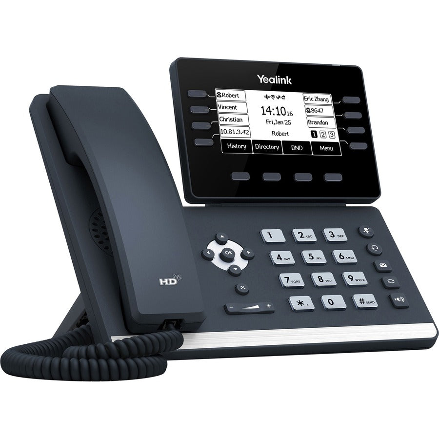 Yealink SIP-T53W IP Phone - Corded - Corded/Cordless - Wi-Fi, Bluetooth - Wall Mountable, Desktop - Classic Gray SIP-T53W