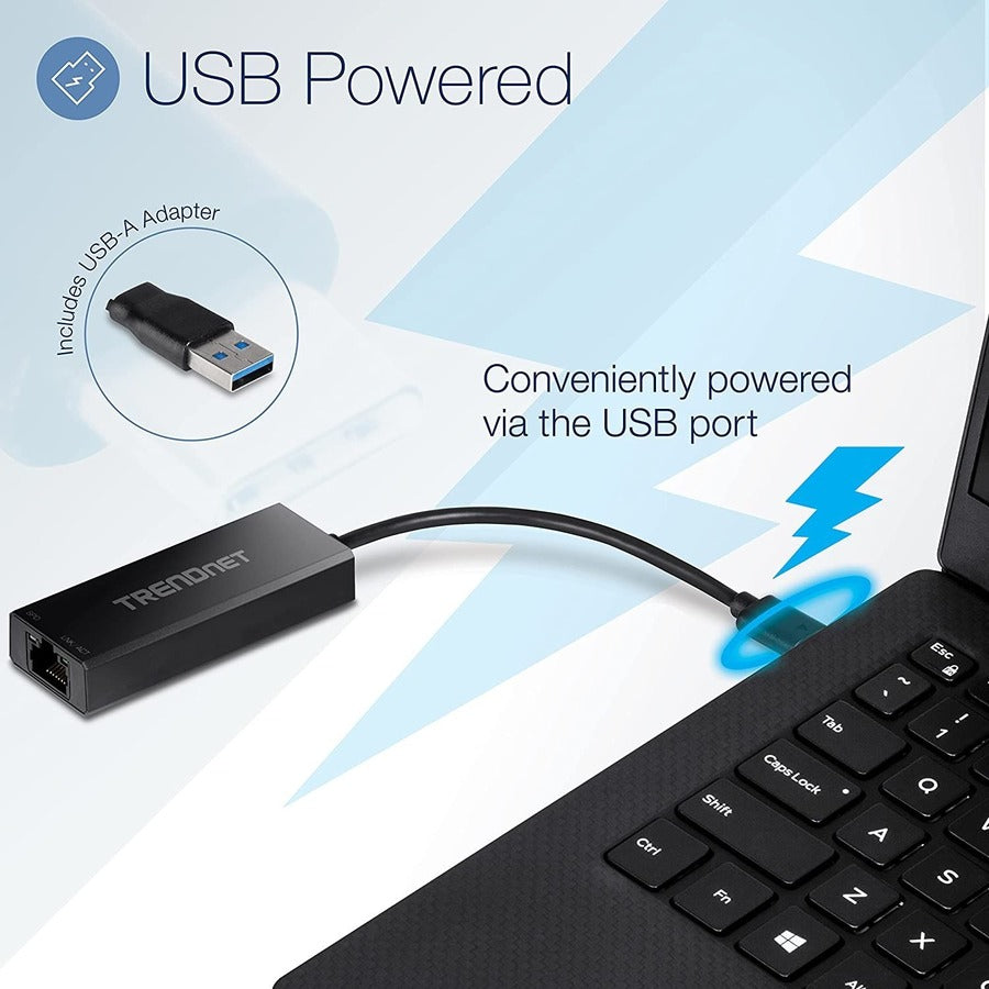 TRENDnet USB-C 3.1 To 2.5GBase-T Ethernet Adapter, IEEE 802.3bz 2.5GBASE-T Compliant, Supports Up to 2.5Gbps connection Speeds, Supports 802.1p (CoS) And 802.1Q (VLAN), Black, TUC-ET2G TUC-ET2G