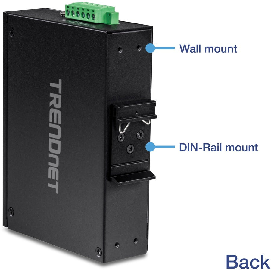 Commutateur sur rail DIN Fast Ethernet industriel non géré TRENDnet à 8 ports ; TI-E80 8 ports Ethernet rapides ; Capacité de commutation de 1,6 Gbit/s ; commutateur Ethernet rapide réseau à 8 ports ; commutateur métallique IP30 ; protection à vie TI-E80