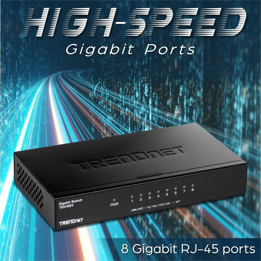 Commutateur de bureau Gigabit à 8 ports TRENDnet TEG-S83