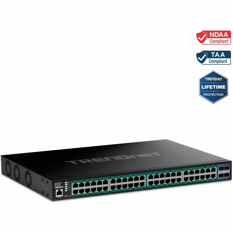 TRENDnet 52-Port Gigabit Web Smart PoE+ Switch with 10G SFP+ Slots TPE-3524S