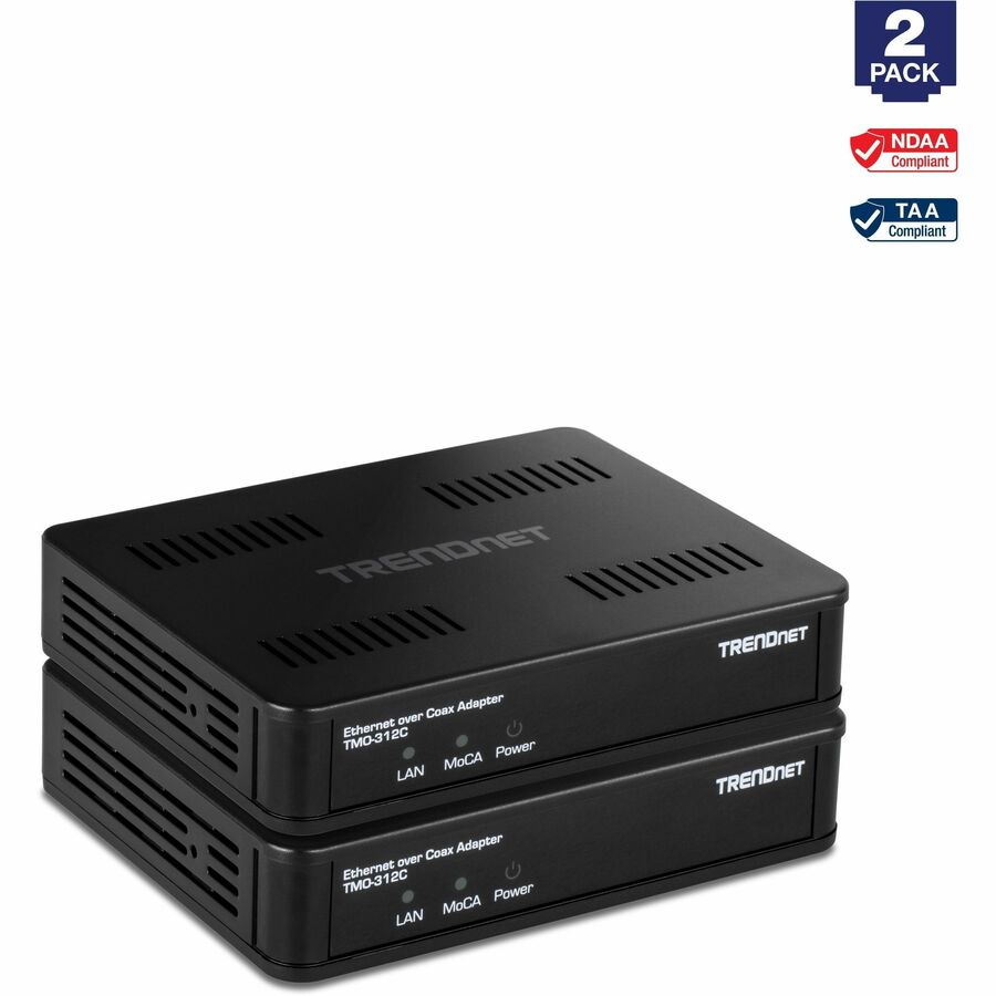 Adaptateur TRENDnet Ethernet sur coaxial 2,5 Gbit/s (paquet de 2) TMO-312C2K