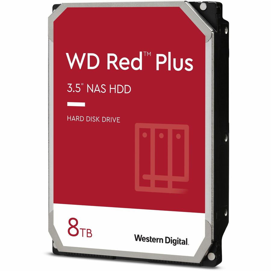 Disque dur WD Red Plus WD80EFPX 8 To - 3,5" interne - SATA (SATA/600) - Méthode d'enregistrement magnétique conventionnel (CMR) WD80EFPX
