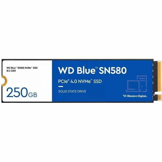 Disque SSD WD Blue SN580 WDS250G3B0E 250 Go - M.2 2280 interne - PCI Express NVMe (PCI Express NVMe 4.0 x4) WDS250G3B0E