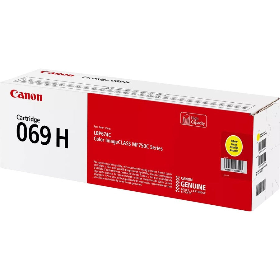 Cartouche de toner laser originale à haut rendement Canon 069 - Jaune - 1 paquet 5095C001