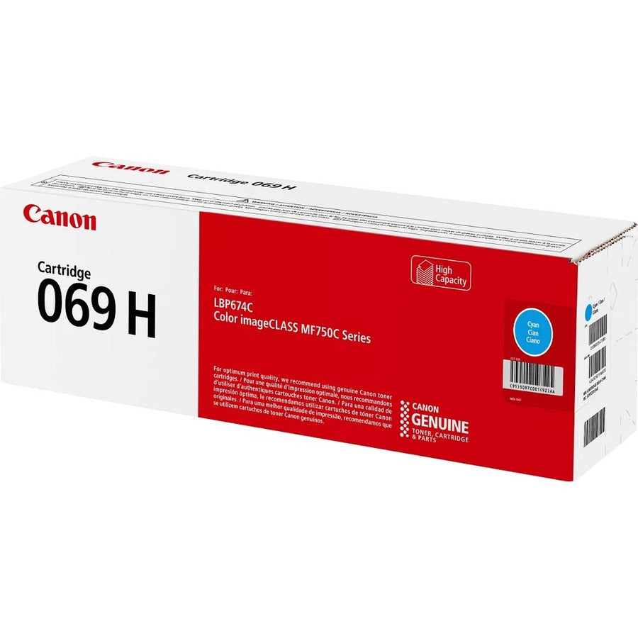Cartouche de toner laser originale à haut rendement Canon 069 - Cyan - 1 paquet 5097C001