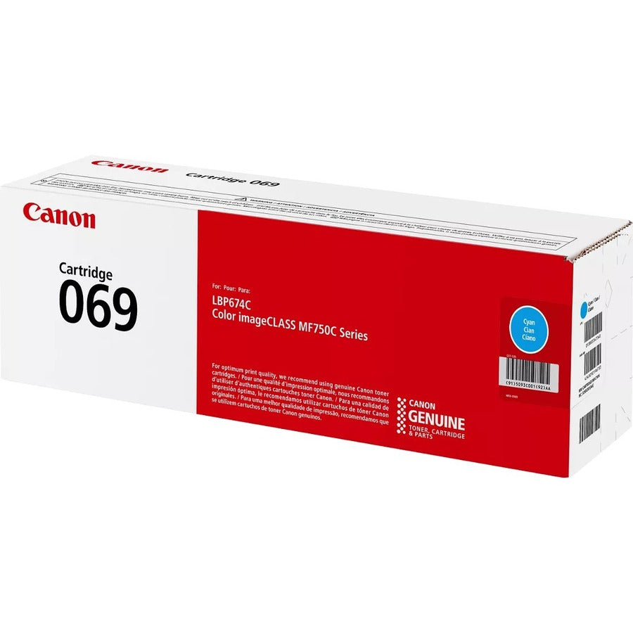 Cartouche de toner laser originale à rendement standard Canon 069 - Cyan - 1 paquet 5093C001