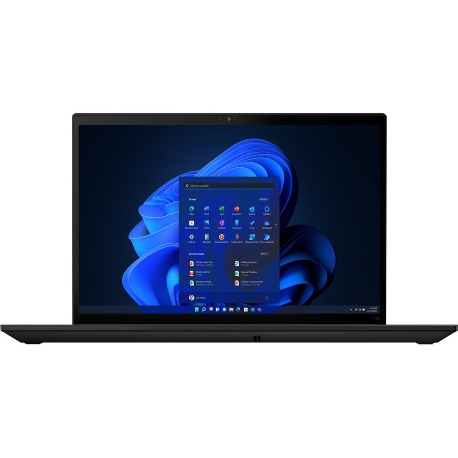 Lenovo ThinkPad T16 Gen 1 21BV00HEUS 16" Touchscreen Notebook - WUXGA - 1920 x 1200 - Intel Core i7 12th Gen i7-1270P Dodeca-core (12 Core) 2.20 GHz - 16 GB Total RAM - 8 GB On-board Memory - 512 GB SSD - Thunder Black 21BV00HEUS