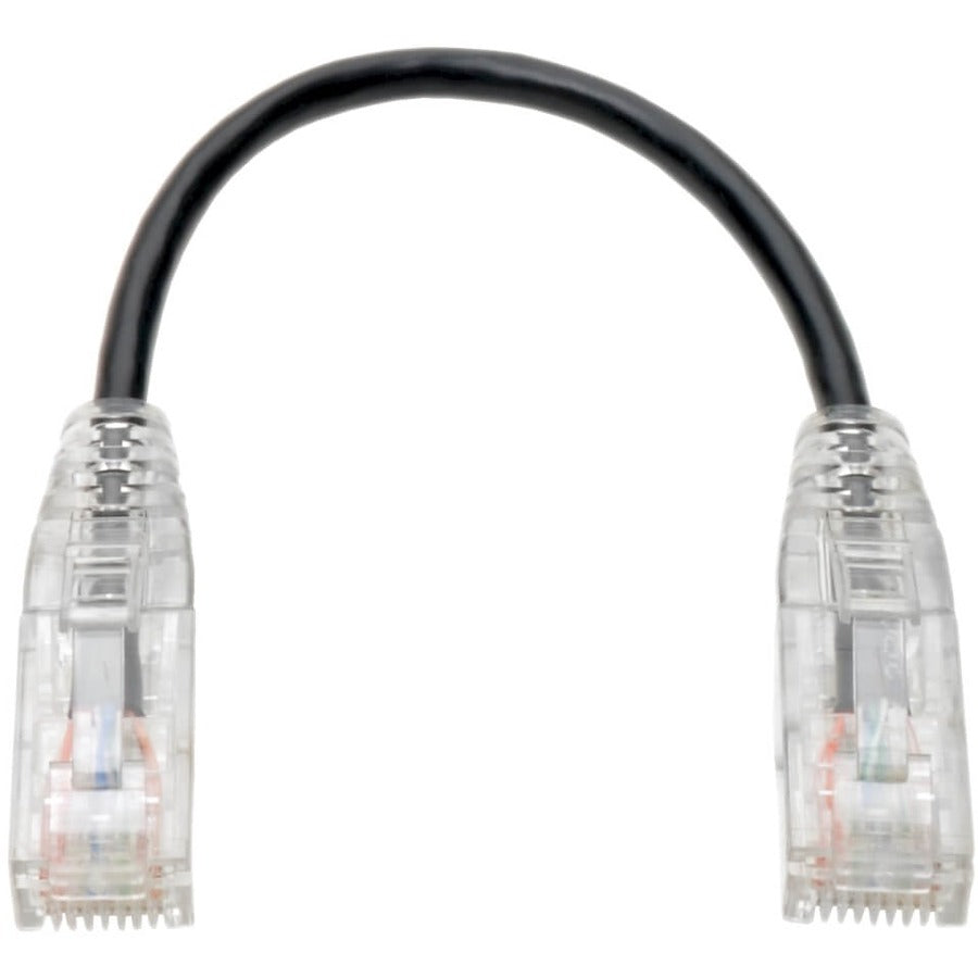 Câble de brassage UTP Tripp Lite by Eaton Cat6 (RJ45) - M/M, Gigabit, sans accroc, moulé, fin, noir, 6 po N201-S6N-BK