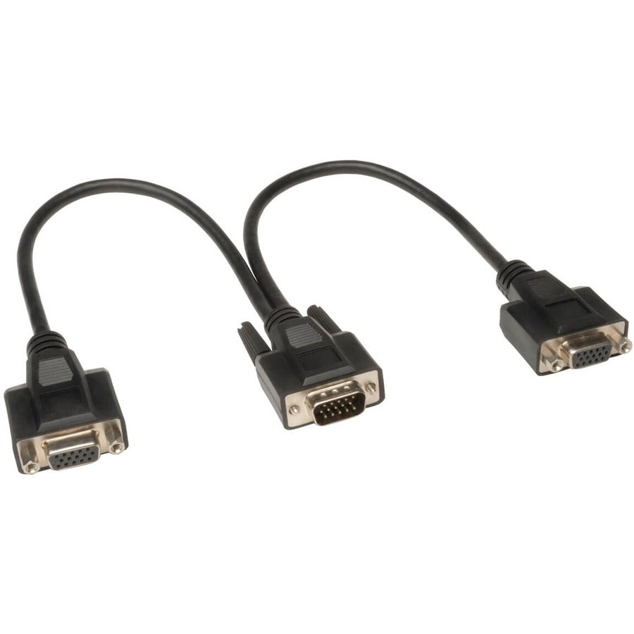 Câble répartiteur en Y pour moniteur VGA Tripp Lite 1 pi haute résolution HD15 M/2xF 1' P516-001-HR